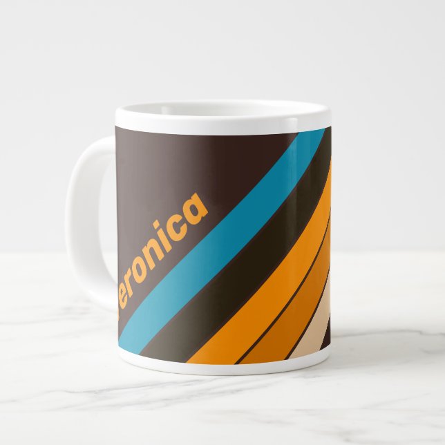 Taza De Café Gigante Espresso Drift Stripes with Name (Izquierda)
