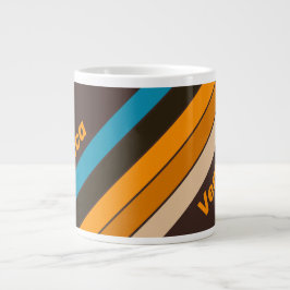 Taza De Café Gigante Espresso Drift Stripes with Name