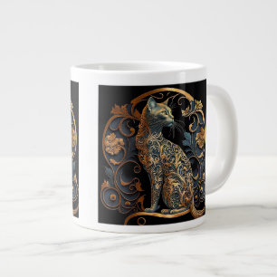 Taza De Café Gigante Espresso Mug de gato Art Nouveau