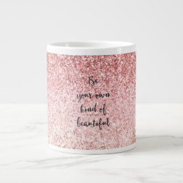 Taza De Café Gigante Espuma rosada glitzy Glam Purpurina bello