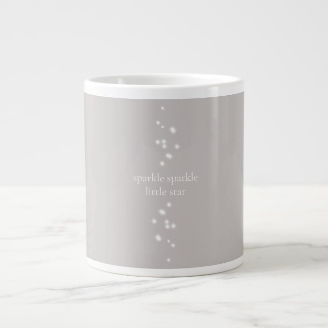 Taza De Café Gigante Espumoso Estrella Pequeña Estrella Plata Gris Star (Frente)