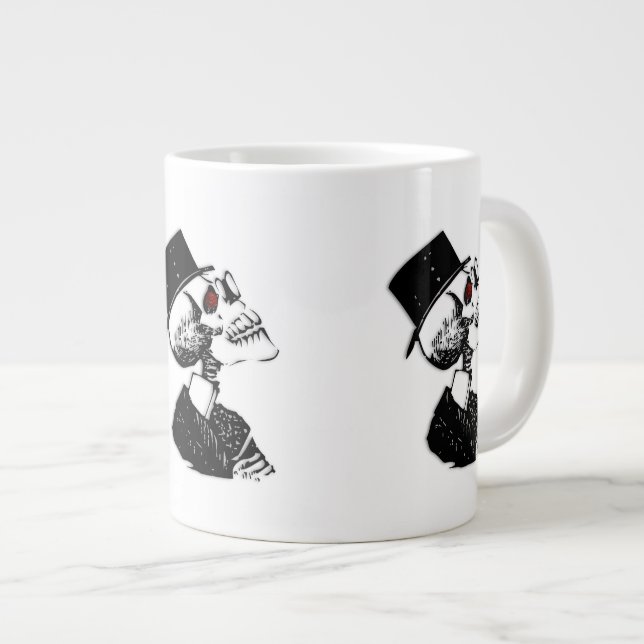 Taza De Café Gigante Esqueleto de ojos rojos (Derecha)