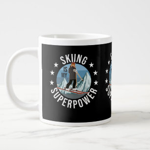 Taza De Café Gigante Esquiar es mi superpotencia
