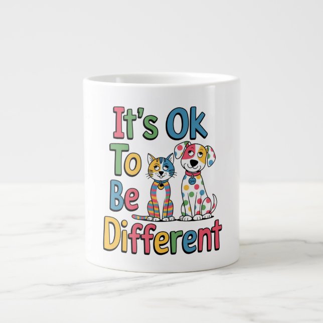 Taza De Café Gigante Está bien ser diferente (Frente)