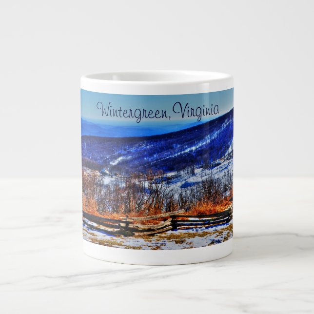 Taza De Café Gigante Estación de esquí Wintergreen Virginia Mountain en (Frente)