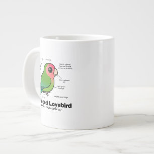 Taza De Café Gigante estadísticas Melocotón-hechas frente del Lovebird