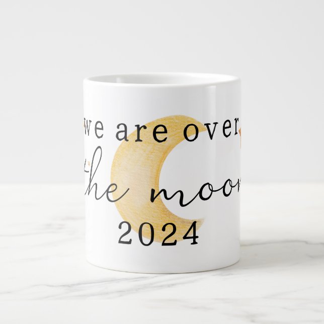 Taza De Café Gigante Estamos "Sobre la Luna" Baby Shower Gift Mug (Frente)