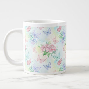 Taza De Café Gigante Estampa continua de mariposa elegante