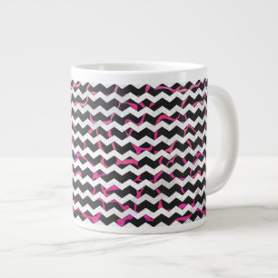 Taza De Café Gigante Estampa de jirafa rosa caliente y negro