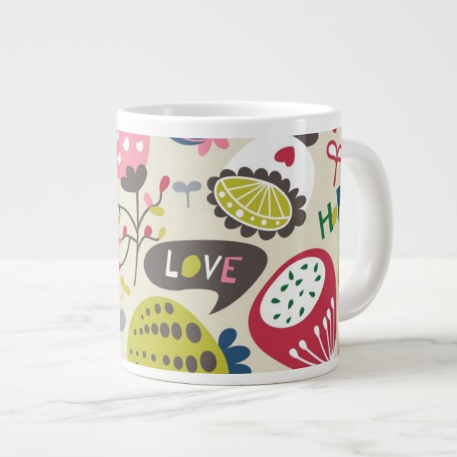Taza De Café Gigante Estampado de flores 11 (Derecha)