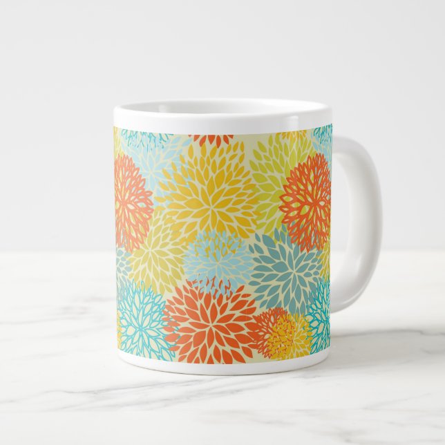 Taza De Café Gigante Estampado de flores 3 (Derecha)