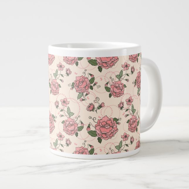 Taza De Café Gigante Estampado de flores 5 (Derecha)