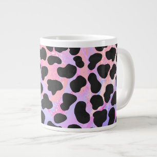 Taza De Café Gigante Estampado negro y rosa dálmata