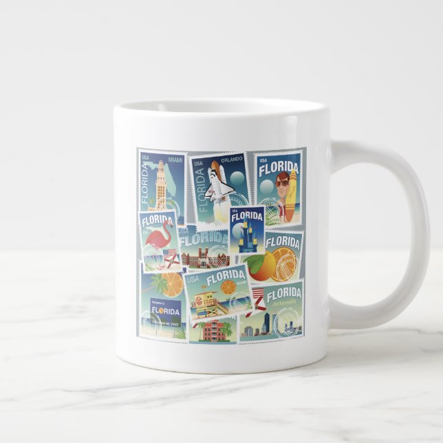 Taza De Café Gigante Estampillas de Florida (Derecha)