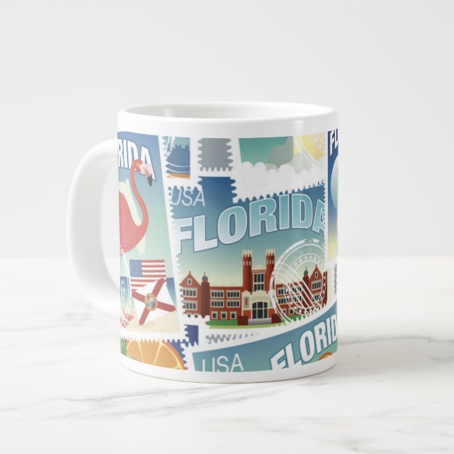 Taza De Café Gigante Estampillas de Florida (Izquierda)