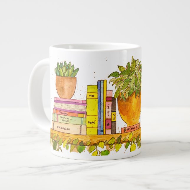 Taza De Café Gigante Estante colorida acuarela (Izquierda)