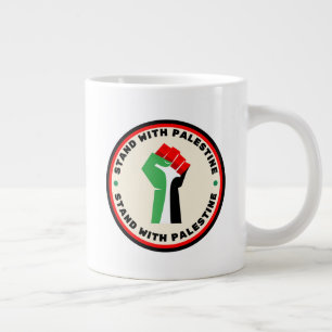 Taza De Café Gigante Estar con Palestina - Puño - Colores de bandera