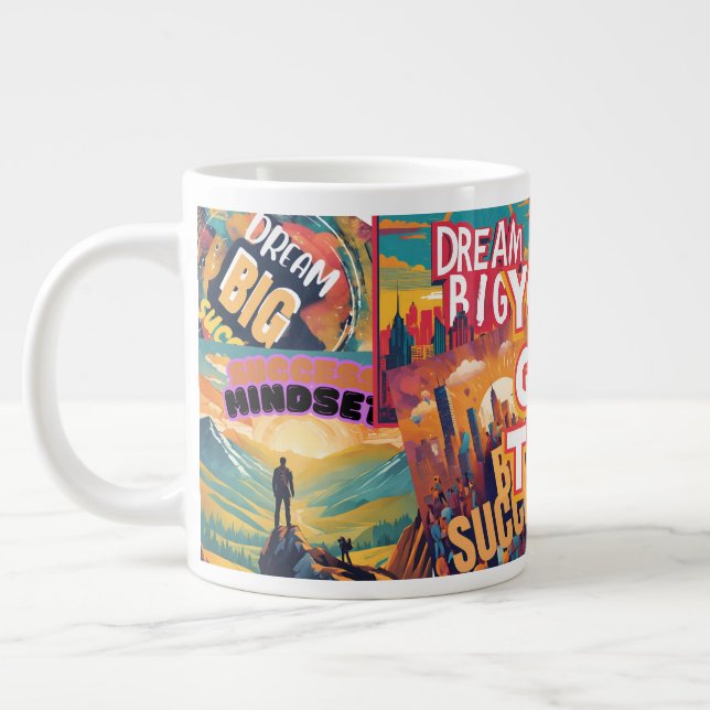 Taza De Café Gigante Estar inspirado - Diseños motivacionales y de mejo (Izquierda)