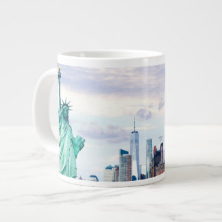 Taza De Café Gigante Estatua de la Libertad con el World Trade Center