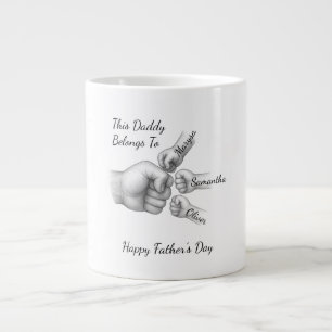 Taza De Café Gigante Este papá pertenece a - Regalo con nombres de niño
