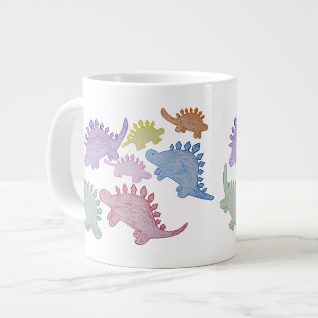 Taza De Café Gigante Estegosauro arcoiris gigante café Mug (Izquierda)