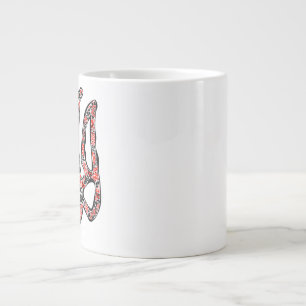 Taza De Café Gigante Estilizado trident tryzub, emblema nacional de Ucr