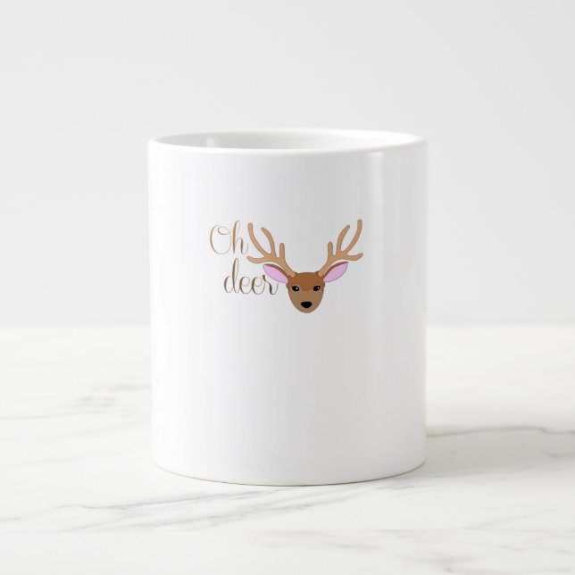 Taza De Café Gigante Estilo artístico Oh Deer  (Frente)