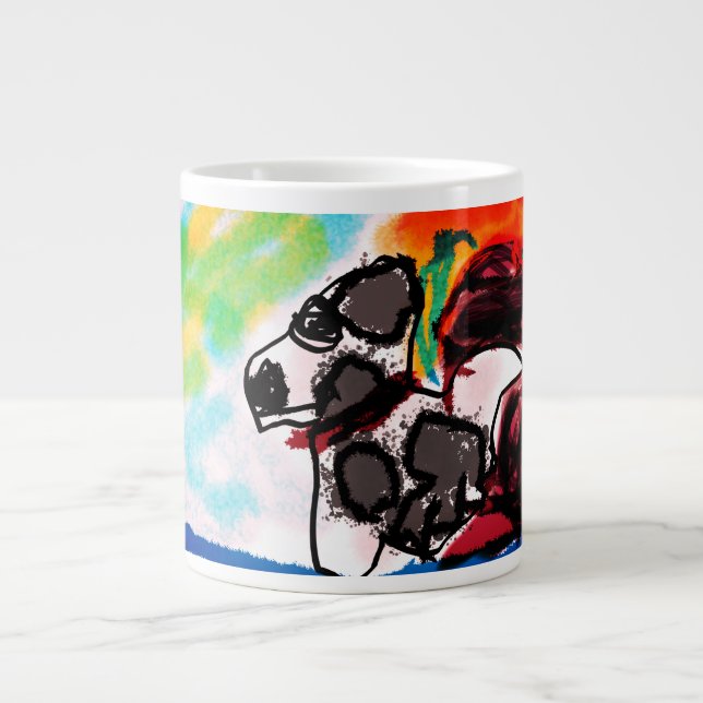 Taza De Café Gigante Estilo de amante dálmata (Frente)