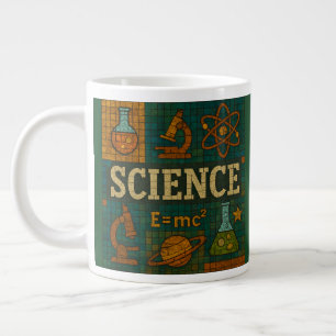 Taza De Café Gigante estilo de mosaico científico, ideal para un regalo
