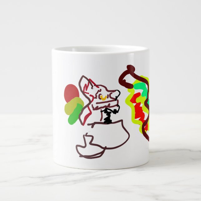 Taza De Café Gigante Estilo de otoño de Fox latte fun (Frente)