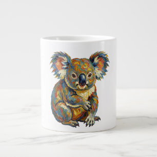 Taza De Café Gigante Estilo de pintura al óleo vibrante koala impasto c