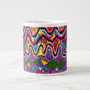 Taza De Café Gigante Estilo de pintura Dippy Hippy Retro