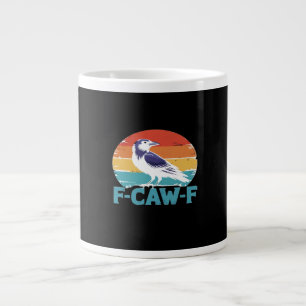Taza De Café Gigante Estilo estético amante del cuervo divertido ave F-