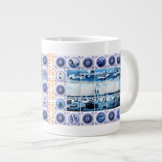 Taza De Café Gigante Estilo marítimo Amsterdam de Holanda Delftware del (Derecha)
