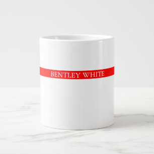 Taza De Café Gigante Estilo rojo moderno blanco simple simple nombre