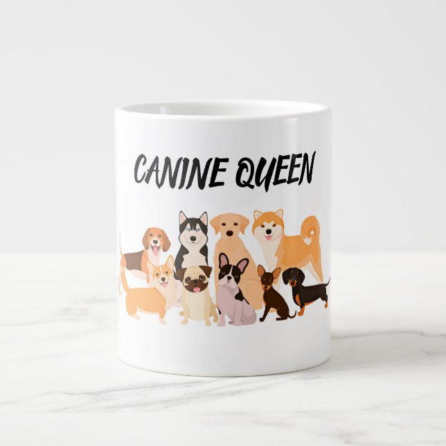 Taza De Café Gigante Estiloso Perro Mamá (Frente)