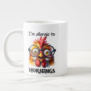 Taza De Café Gigante ¡Estoy alérgico a las mañanas!
