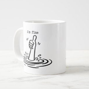 Taza De Café Gigante Estoy Bien Ahogándome Divertido Sarcástico Pulgar
