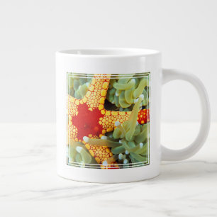 Taza De Café Gigante Estrella de mar roja y amarilla