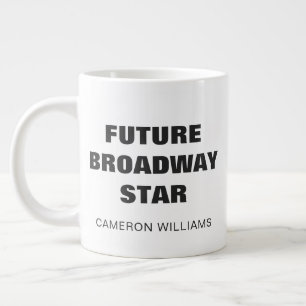 Taza De Café Gigante Estrella Futurista de Broadway Nombre Personalizad