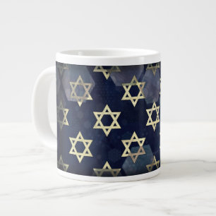 Taza De Café Gigante Estrella múltiple Happy Hanukkah de SlipperyJoe de