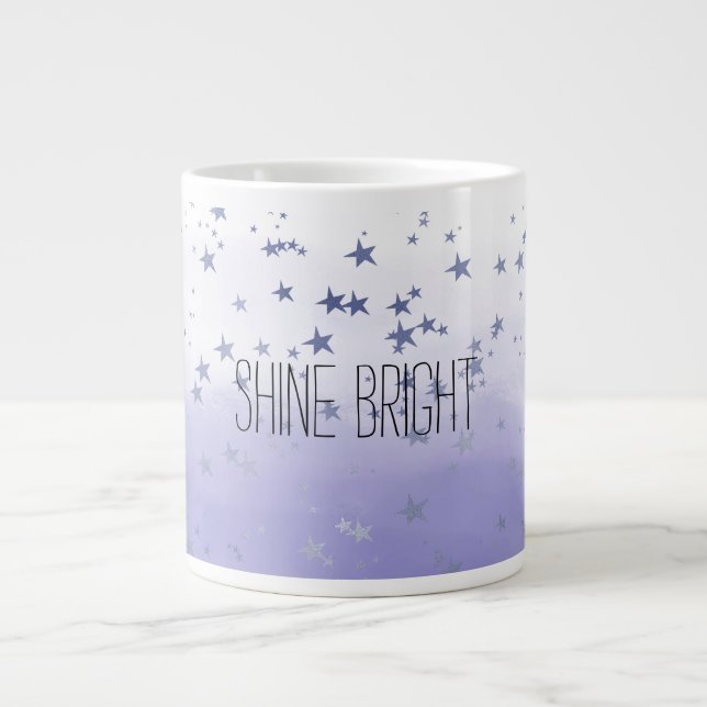 Taza De Café Gigante Estrellas de Ombre Púrpura (Frente)