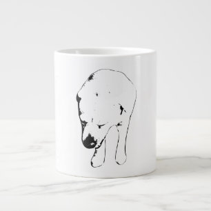Taza De Café Gigante Estudio de la línea inicial del labrador de vacaci