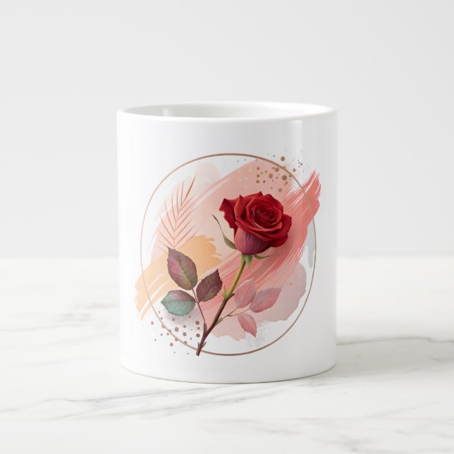 Taza De Café Gigante Eternal Blush: A Modern Rose in Abstract Harmony (Frente)