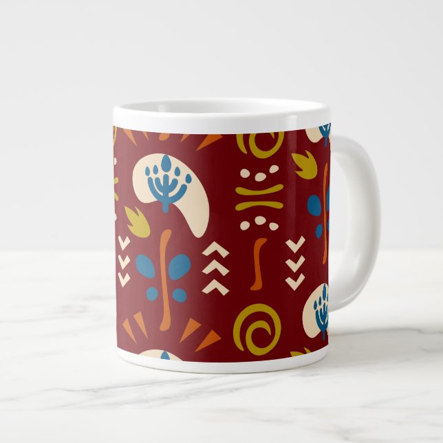 Taza De Café Gigante Ethnic Folk Floral Pattern (Derecha)