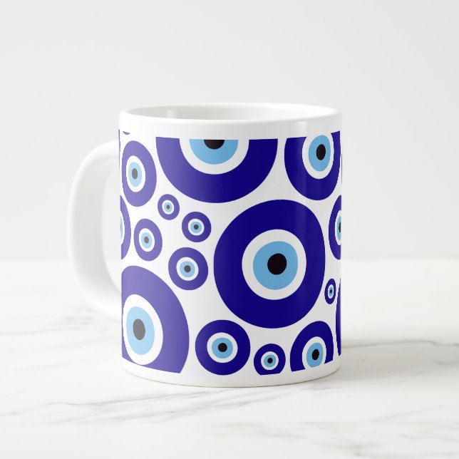 Taza De Café Gigante Evil Eye Pattern, Greek Eye, Turkish Eye, Nazar (Izquierda)