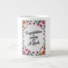 Taza De Café Gigante Examen de Nivel A Felicitación Floral Graduación 