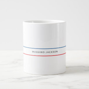 Taza De Café Gigante Exclusivo Personal Moderno Azul Rojo Blanco