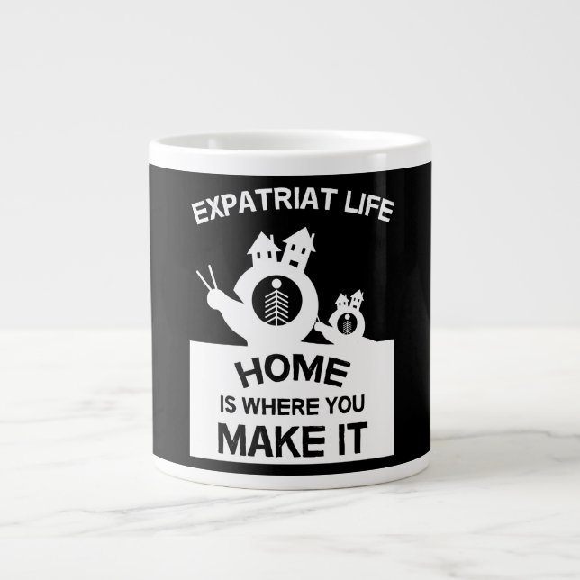 Taza De Café Gigante Expatriados Expatriados En El Extranjero Familias  (Frente)