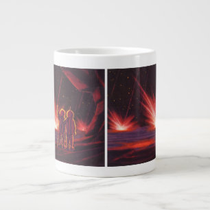 Taza De Café Gigante Explosión del planeta rojo alienígena de ciencia f